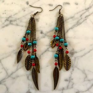 Anthropologie feather earrings